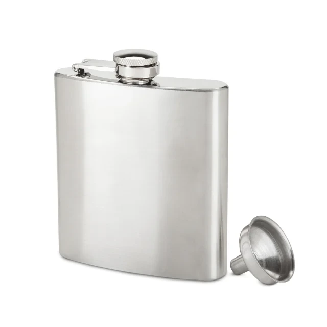 TRUE BRANDS FLASK--6OZ W/FUNNEL 6.0OZ
