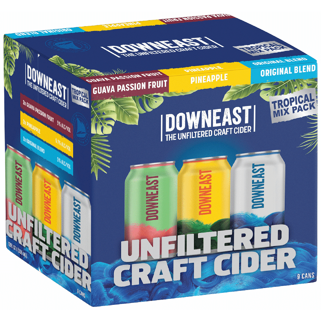 DOWNEAST CIDER HOUSE SAMPLER TROPICAL CIDE 9PK