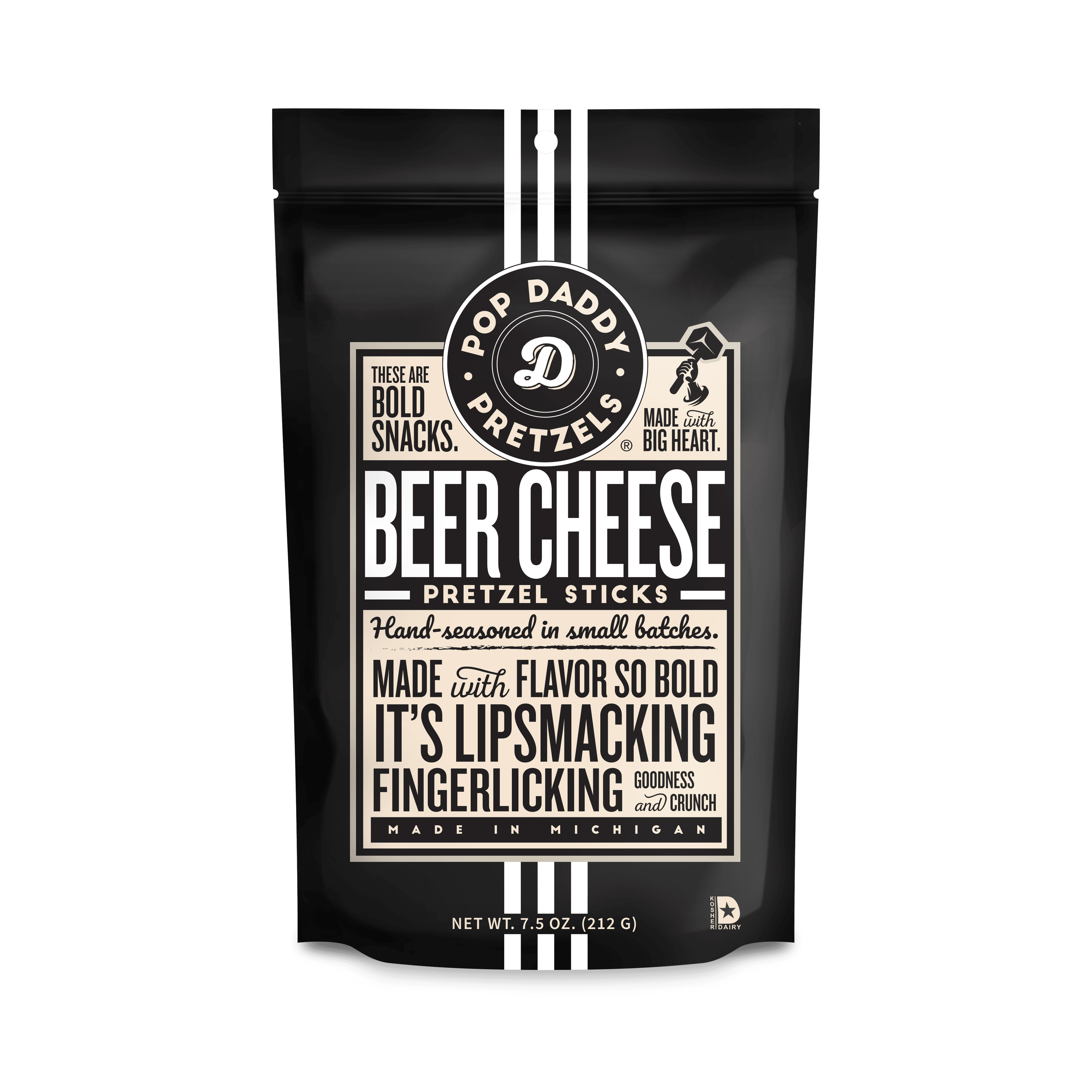 POP DADDY PRETZELS BEER CHEESE 7.5OZ