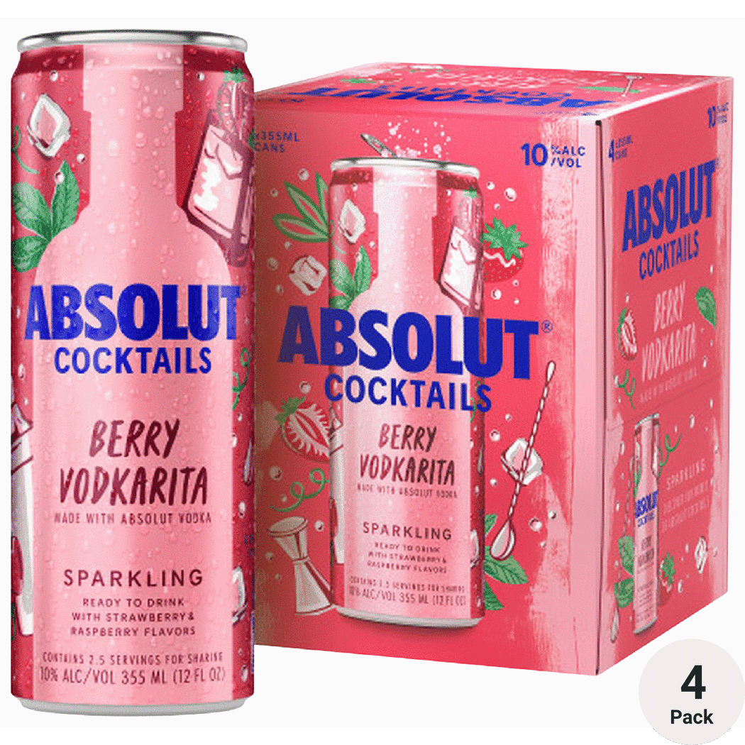 ABSOLUT COCKTAIL BERRY VODKARITA 4PK