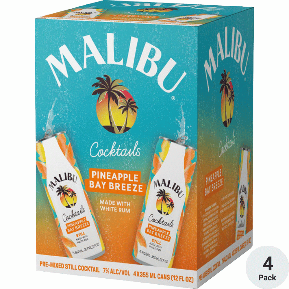 MALIBU COCKTAILS PINEAPPLE BAY BREEZE 4PK