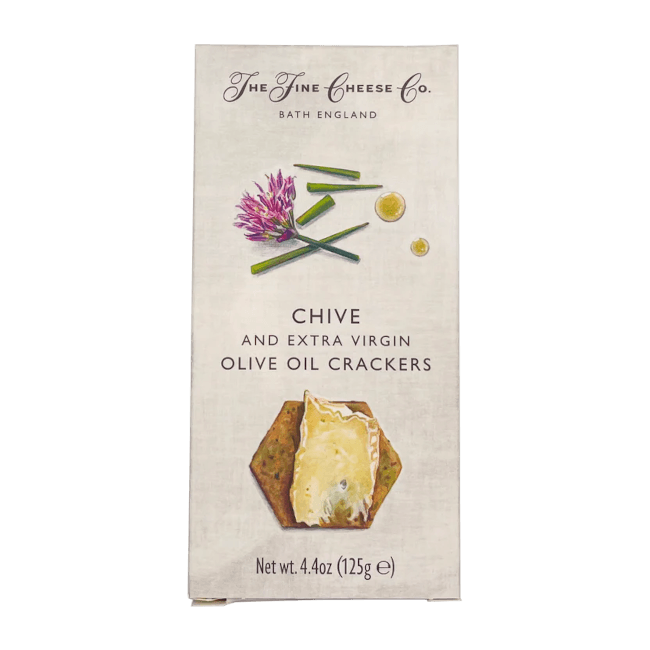 FINE CHEESE CO CRACKERS EVOO & CHIVES 4.4 OZ
