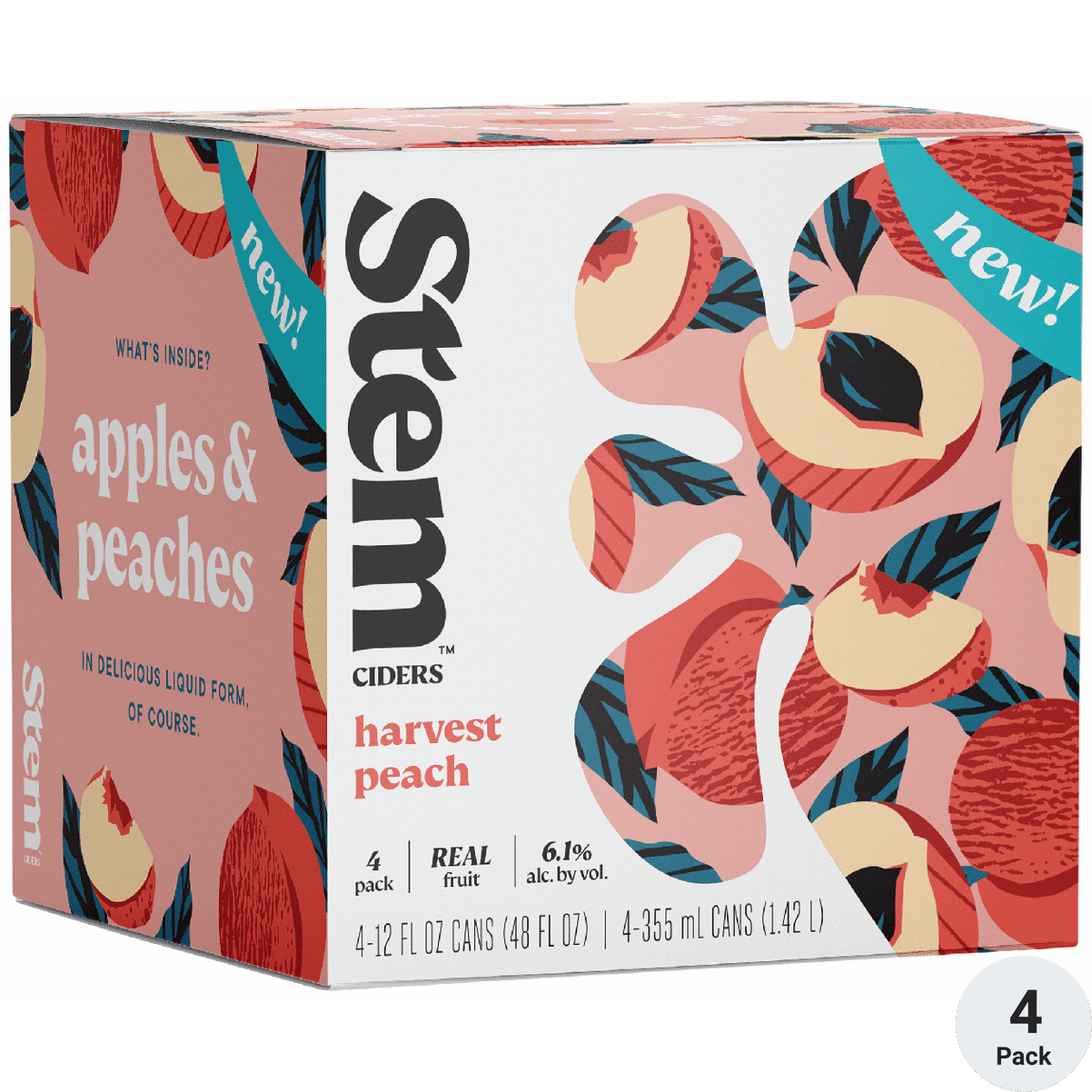 STEM CIDERS PEACH HARVEST 12 OZ 4PK