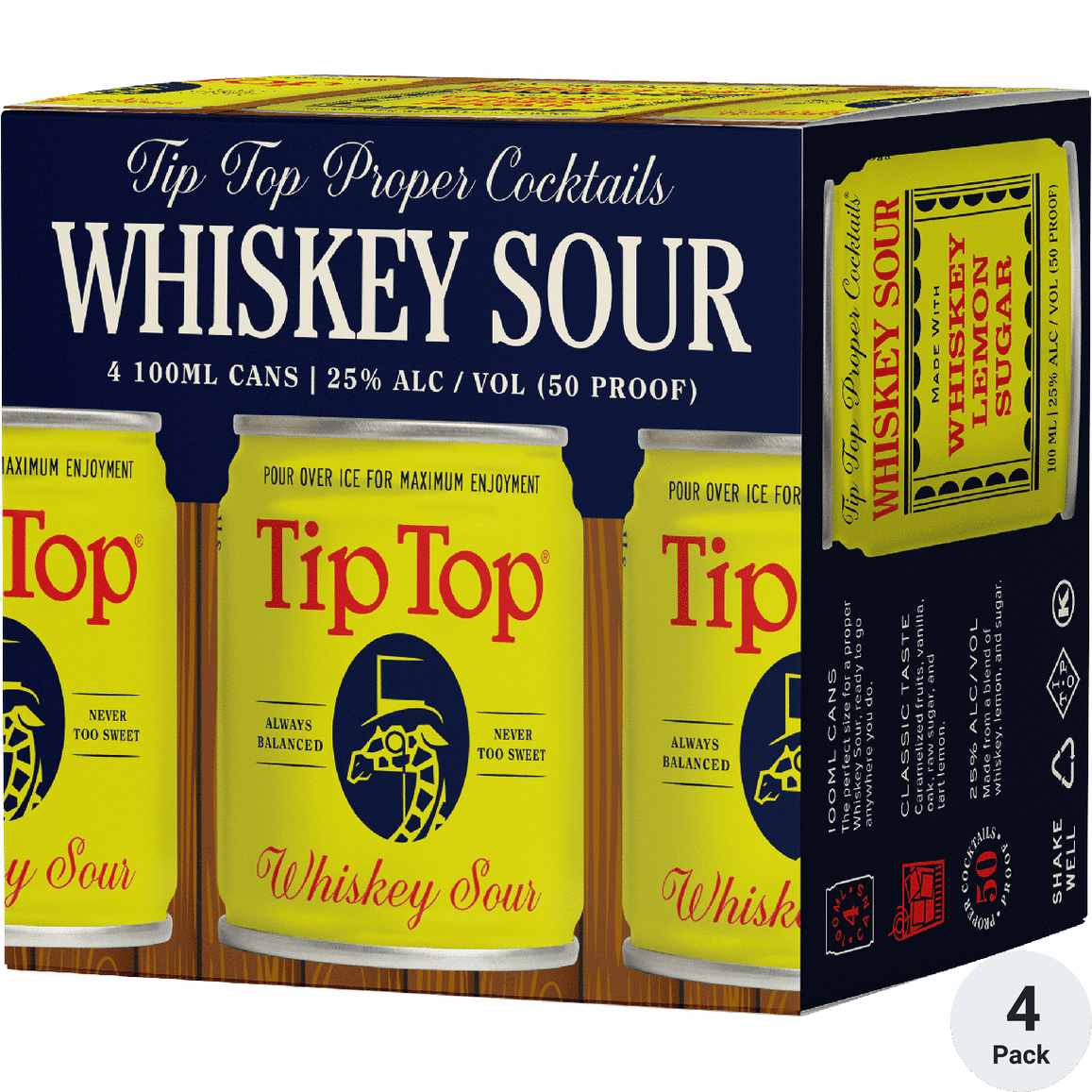 TIP TOP COCKTAILS WHISKEY SOUR 4PK