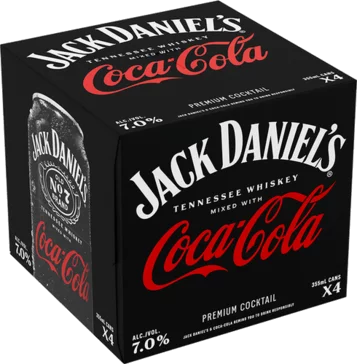 JACK DANIELS COCKTAILS WHISKEY & COKE 4PK