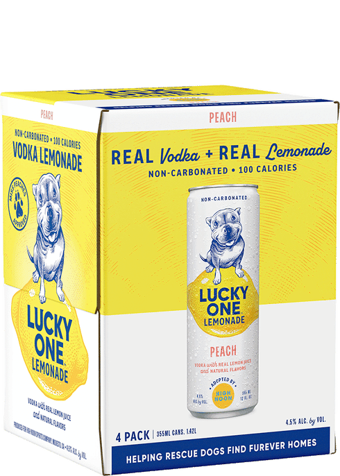 LUCKY ONE BY HIGH NOON PEACH VODKA LEMONADE 4PK