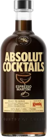 ABSOLUT COCKTAILS RTS ESPRESSO MARTINI 750ML