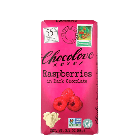 CHOCOLOVE BAR RASPBERRIES 3.2OZ