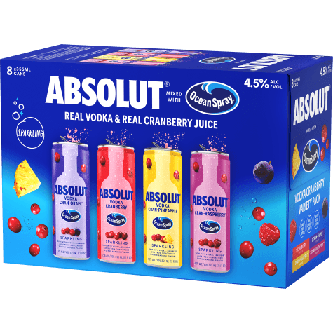 ABSOLUT COCKTAIL VODKA CRAN MIX PK 8PK