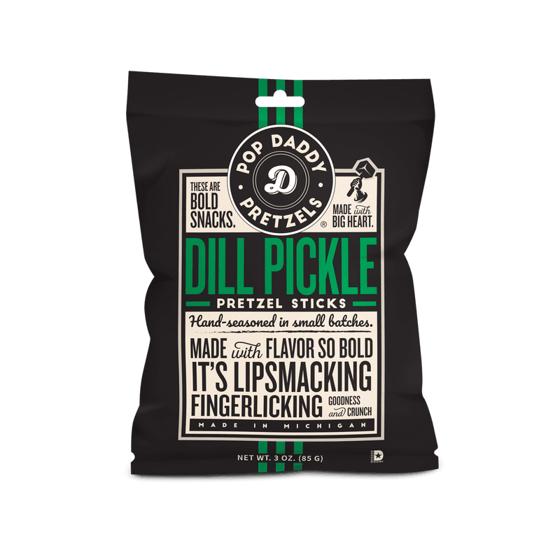 POP DADDY PRETZELS Dill Pickle PRETZEL STICKS 3OZ