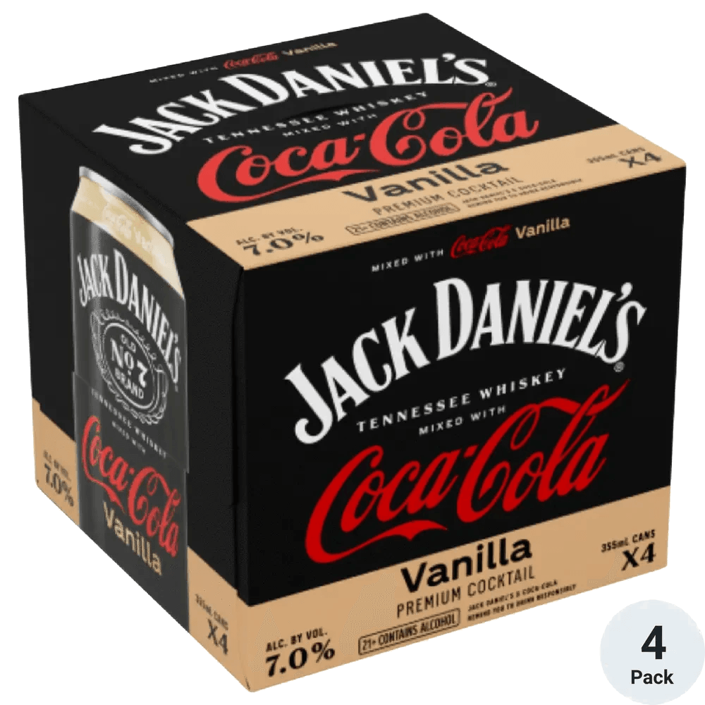 JACK DANIELS COCKTAILS WHISKEY & VANILLA 4PK