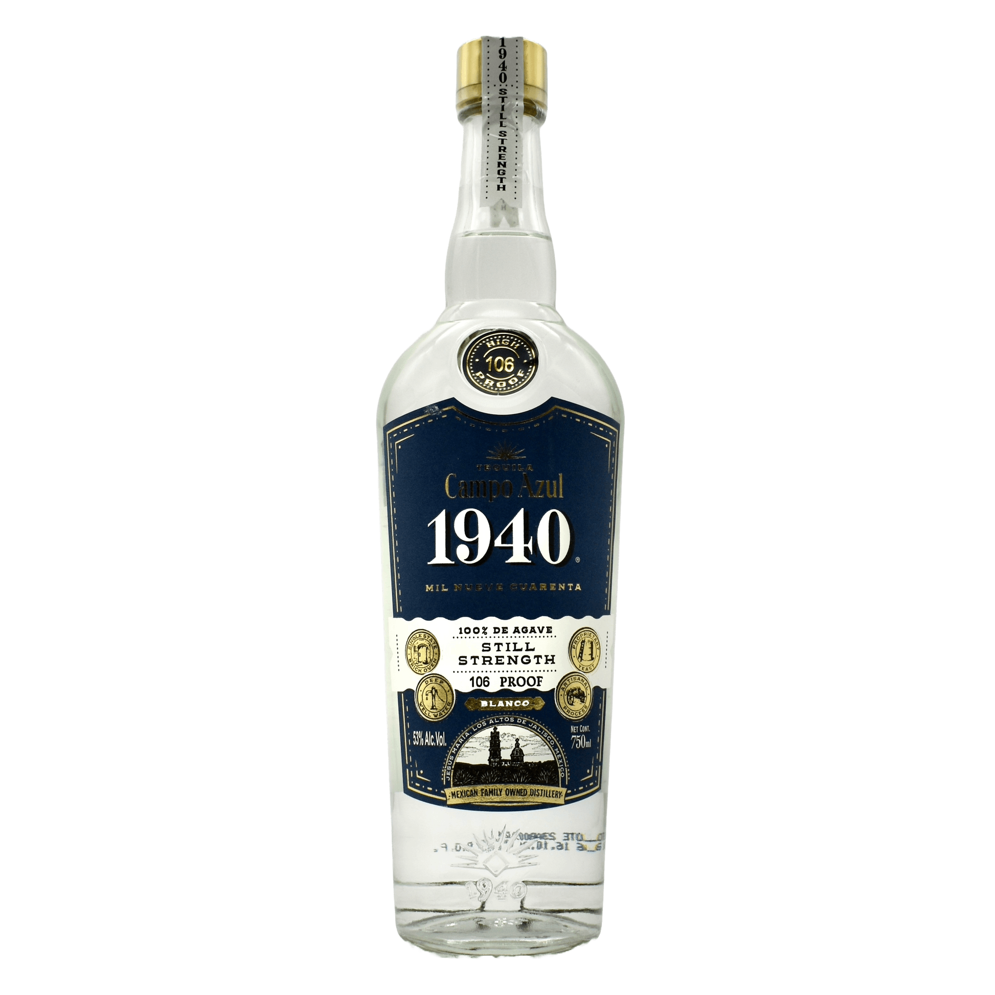 CAMPO AZUL 1940 TEQUILA  STILL STRENG 750ML