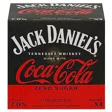JACK DANIELS & Coke Zero 4PK