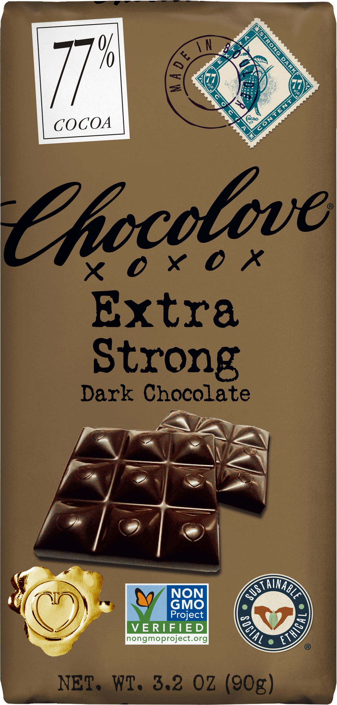 CHOCOLOVE BAR EXTRA STRONG 3.2OZ