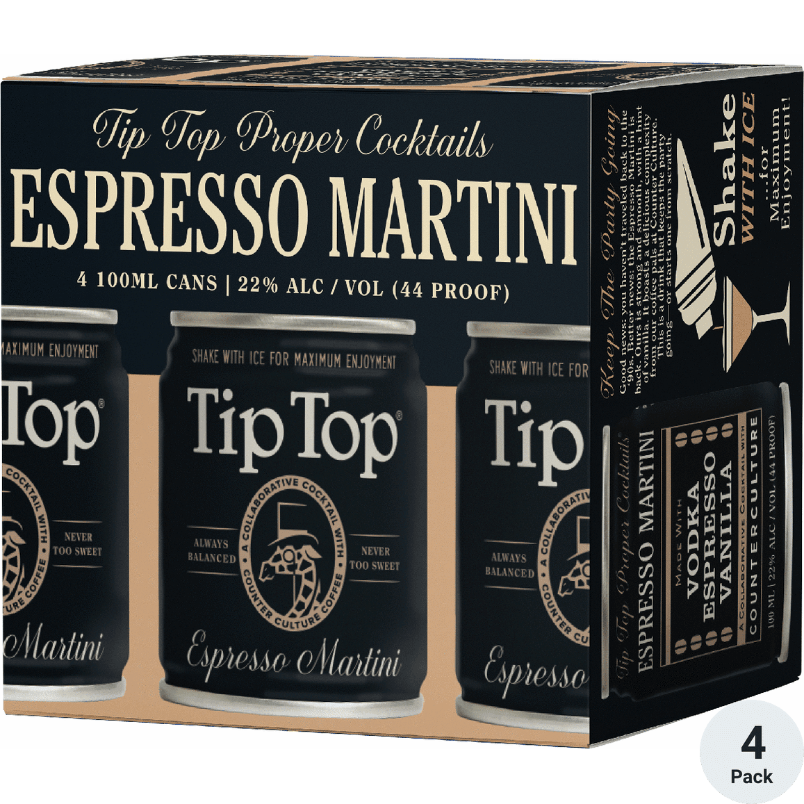 TIP TOP COCKTAILS ESSPRESSO MARTINI 4PK