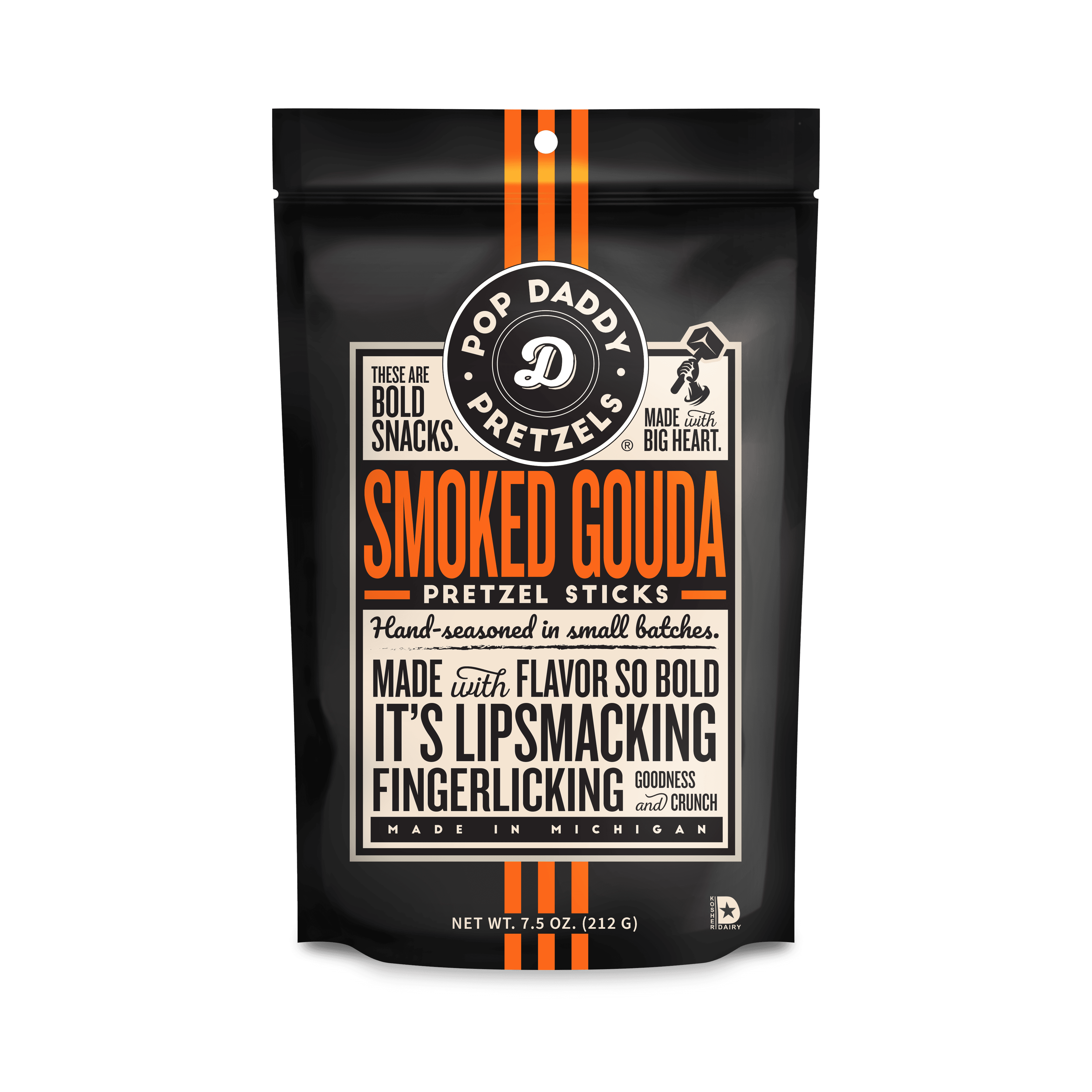 POP DADDY PRETZELS SMOKED GOUDA 7.5OZ