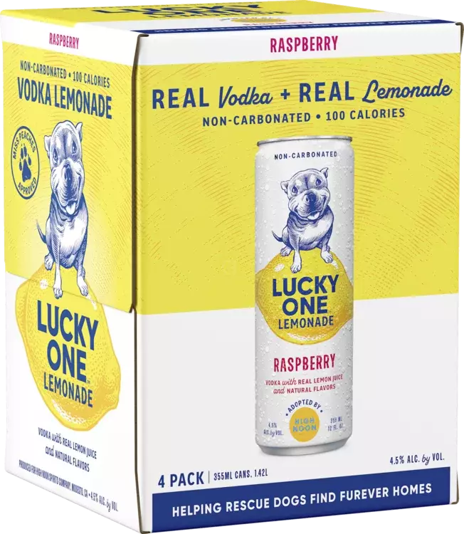 LUCKY ONE BY HIGH NOON RASPBERRY VODKA LEMON 4PK