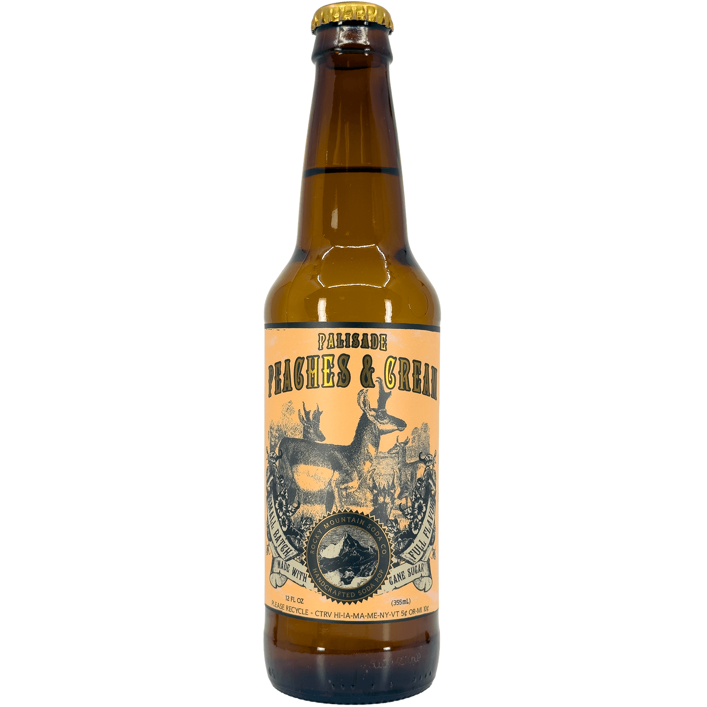 NA-Rocky Mountain Soda Peaches and Cream SINGLE 12oz