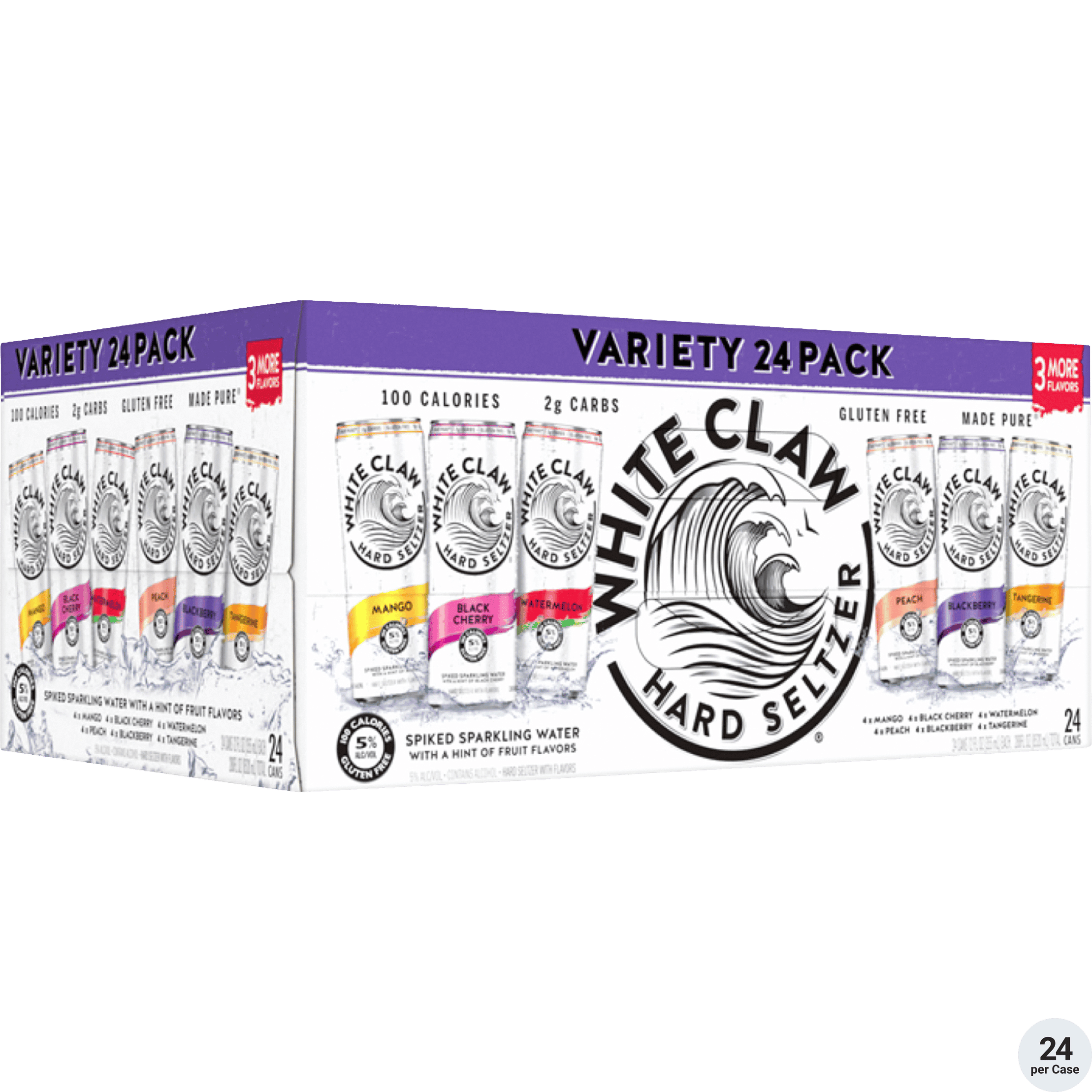 WHITE CLAW SAMPLER HARD SELTZER 24PK